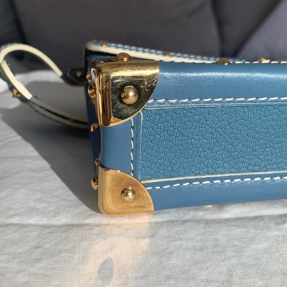 !Price Firm! Louis Vuitton Blue Suhali Leather Bag - Picture 7 of 13